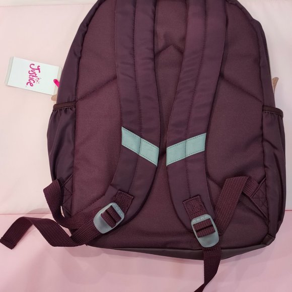 JUSTICE girls purple sparkle backpack - NEW with tags - Picture 3 of 3